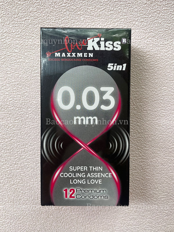 Bao cao su siêu mỏng chống xuất sớm Maxxmen 5in1 0.03 (hộp 12c)