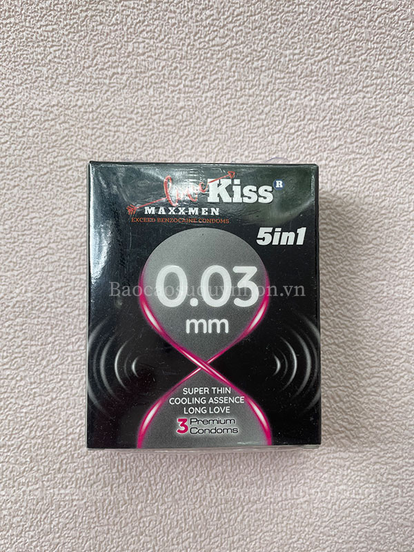 Bao cao su siêu mỏng chống xuất sớm Maxxmen 5in1 0.03 (hộp 3c)