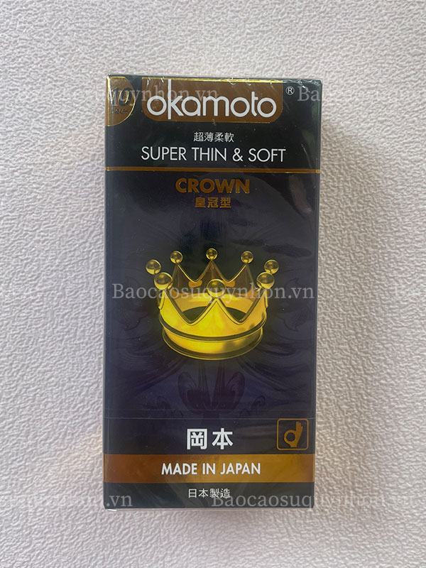 Bao cao su siêu mỏng mềm mịn Okamoto Crown (hộp 10 cái)