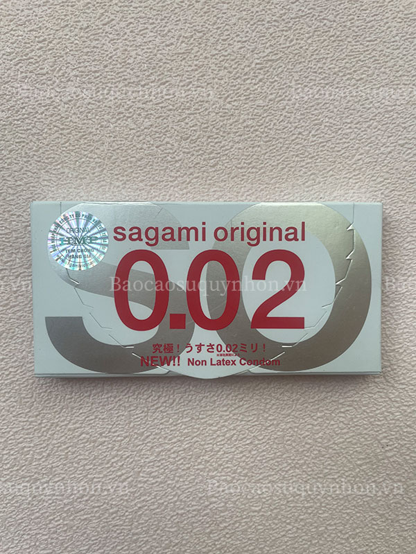Bao cao su siêu mỏng Sagami Original 0.02 (hộp 2 cái)