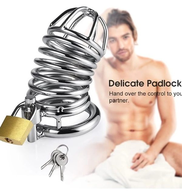 Alternative view of Khoá dương vật inox lưới có ổ khoá rời