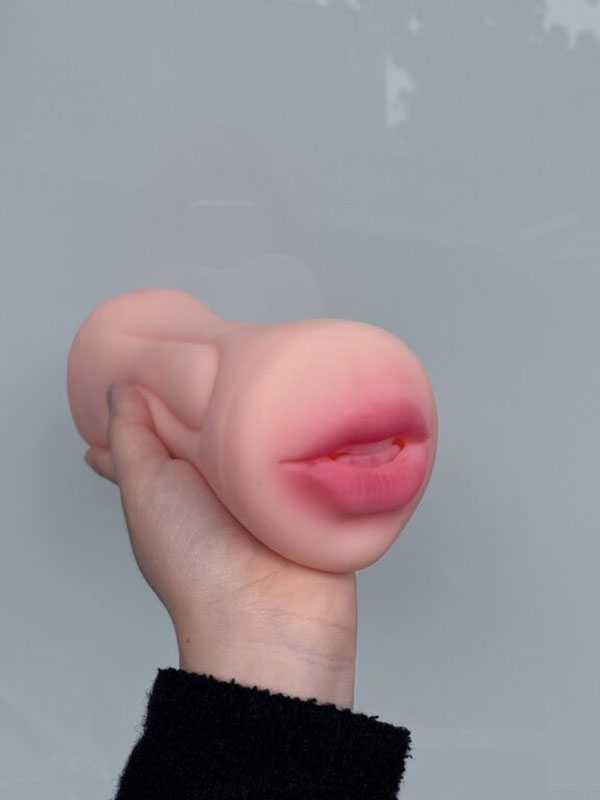 Alternative view of Âm đạo giả silicon trần 2 đầu (hình miệng và âm đạo)